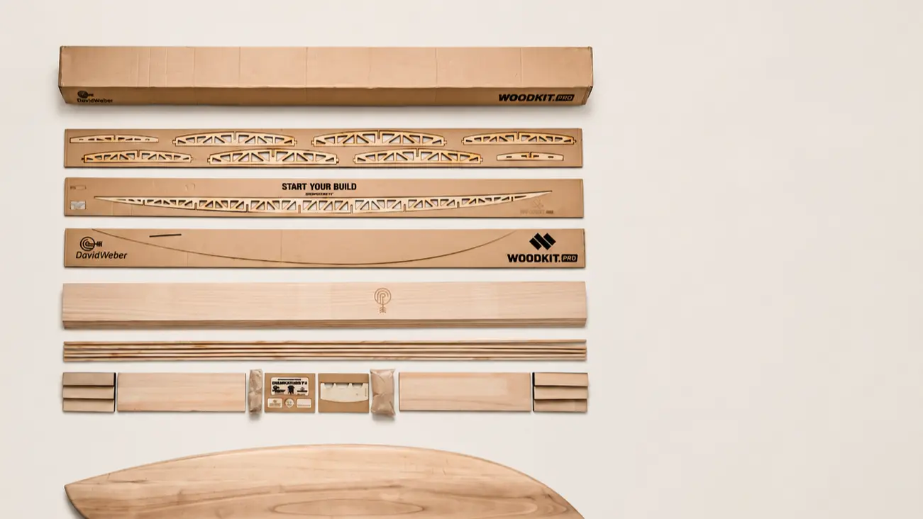 Kit WOODKIT.PRO con sus piezas de madera